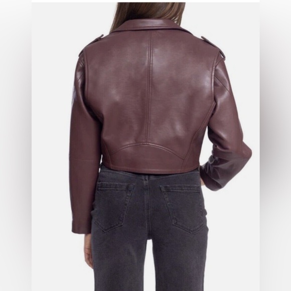 BLANKNYC Faux Leather Crop Moto Jacket. NWT. Head over heels Plum - Picture 4 of 8